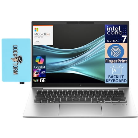 HP EliteBook 840 G11 Business Laptop 14.0in IPS WUXGA Display (Intel Core Ultra 7 155U, 64GB DDR5, 1TB M.2 PCIe SSD, Intel Graphics, Win 11 Pro) w/Microsoft 365 Personal , DKZ USB Port Expander