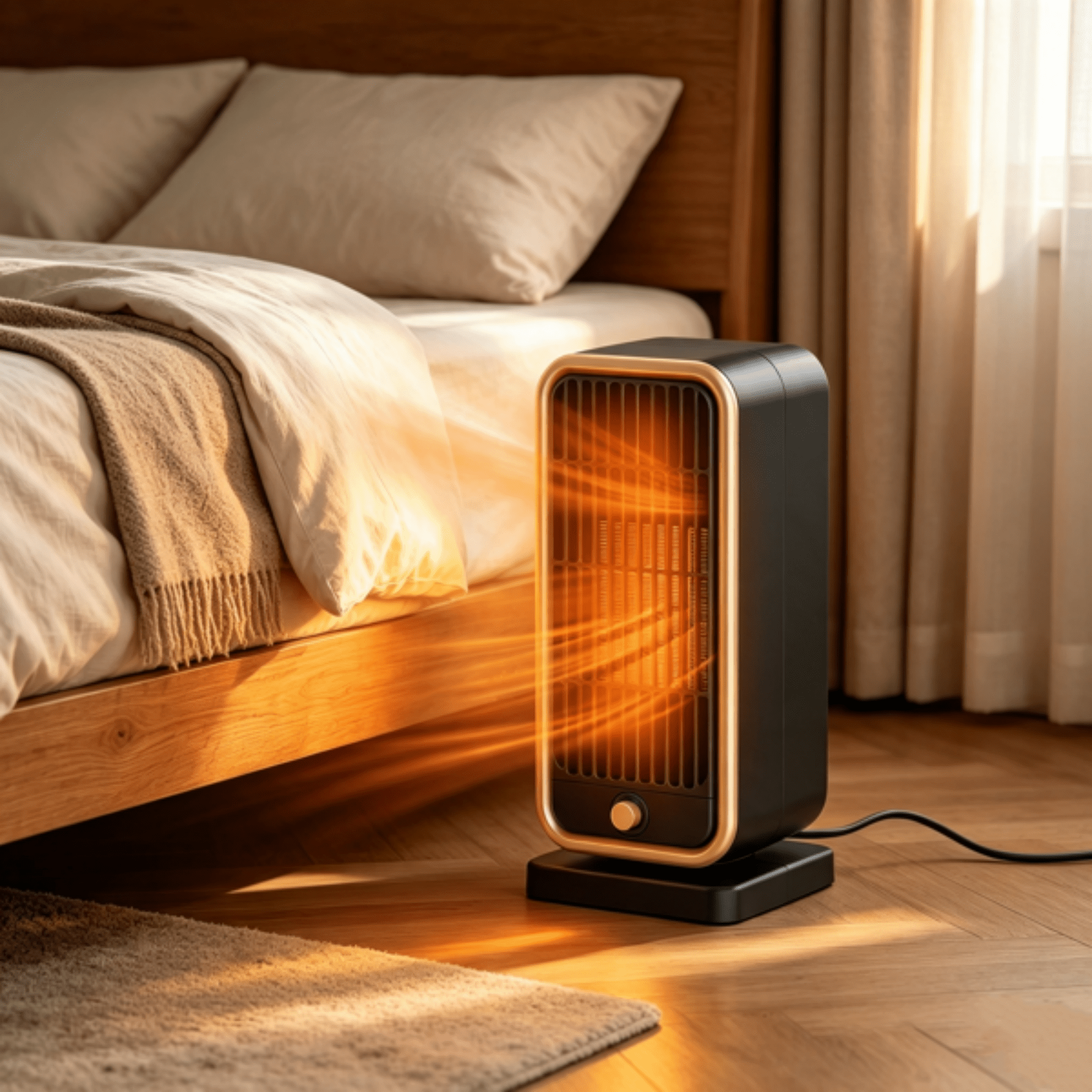 Indoor Portable Ceramic Space Heater Ceramic Space Heater Overheat & Tip‑Over Auto Shut‑Off Lightweight Desktop Heater for Home Bedroom and Office Spaces