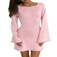 thumbnail image 1 of Fashionable Long Sleeve Mini Dress with Backless Design for Women, 1 of 5