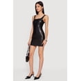 thumbnail image 2 of Women's Faux Leather Zip Back Bodycon Mini Dress, 2 of 3