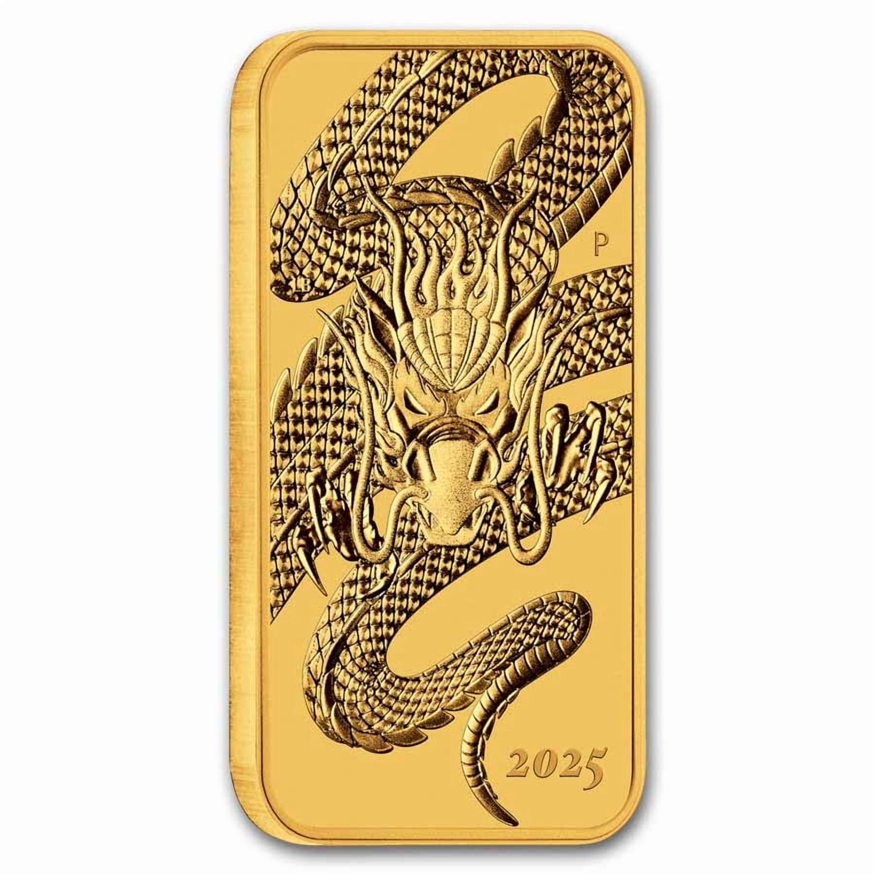 2025 Australia 1 oz Gold Dragon Rectangular Coin BU