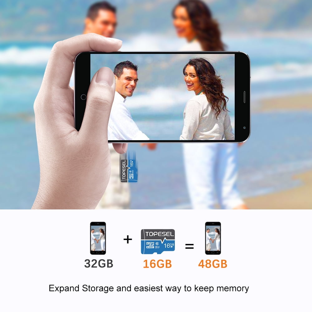 Micro SD Card with Adapter 5 Pack/16Gb for Nintendo Switch Phone Camera Topesel Class 10 UHS-I High Speed TF Memory Card Blue