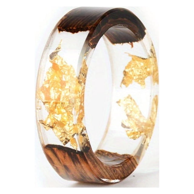 Bague en Résine de Bois Fait Main - Cadeau d'Anniversaire Parfait pour Femmes et Filles