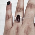 thumbnail image 4 of Natural Garnet Ring, Rough Garnet Gemstone Ring, January Birthstone, Doted Band, 925 Sterling Silver, Womens Ring, Christmas, Thanksgiving, Handmade, Statement Jewelry, Rough Gemstone Jewelry, 4 of 5