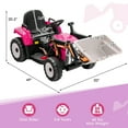 thumbnail image 2 of Infans Kids Ride On Excavator Digger 12V Electric Tractor RC w/ Digging Bucket Pink, 2 of 7