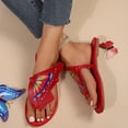 thumbnail image 6 of AXXD Red Summer Sandals for Women 2024 Flat Summer Slide Mothers Day, 6 of 7