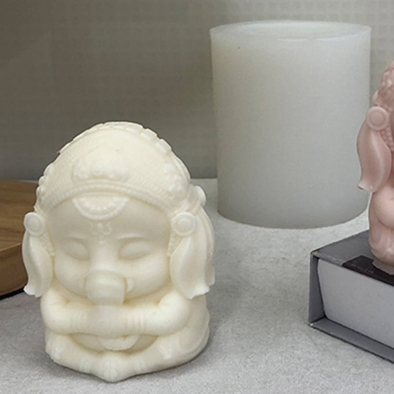 Statue Mold Ganesh- Candle Mold Wax Melt Mould Ganesa Silicone Mold for Candle
