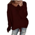 thumbnail image 2 of Whlbf Plus Size Sweaters for Women,Womens Fashion Solid Long Sleeve Sweater Loose V-Neck knitting Sweater, 2 of 4