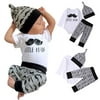 Newborn Kids Baby Boys Girls Cute Tops Romper +Long Pants Outfits Cotton Clothes