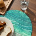 thumbnail image 3 of Teal Ombre Coastal Round 13 Inch Placemats Set of 8, Summer Nautical Beach Ocean Seaside HeatResistant Non Slip Place Mats for Dining Table, Wipeable Braided Kitchen Table Mats for Housewarming, 3 of 9