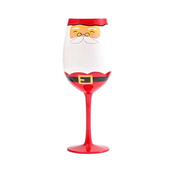 OCCOA Colorful Painted Christmas Wine Glass Festive Stemware Gift Boxed Art Goblet for Party Home Table Decor Gift Xmas Present, A