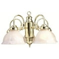 thumbnail image 2 of Woodbridge Lighting Basic 24" 5-light Steel & Glass Chandelier in Polish Brass, 2 of 2