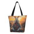 thumbnail image 1 of Balery Flower Meditating Rabbit Bolsa de Hombro con Diseño, Bolsa Grande y Duradera, Bolsa Versátil para Compras, 1 of 6