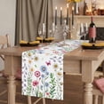 thumbnail image 2 of Table Runners 72 Inches Long Dress Scarves, Spring Floral Farmhouse Kitchen Table Runner, Coffee Tablerunners, Pink Blue Flowers Botanical Butterflies 14x72 Inch, 2 of 9