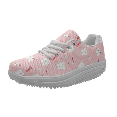

INSTANTARTS Casual Women Spring Autum Walking Shoe Home Pink Girl Female Nurse Shoes Funny Dentist Teeth Print Breat Sneakers