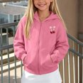 thumbnail image 2 of JAJAHO Girls Zip Up Hoodie Sweatshirt With Pockets Cherry Print Long Sleeve Jacket For Kids 5-14Y, 2 of 6