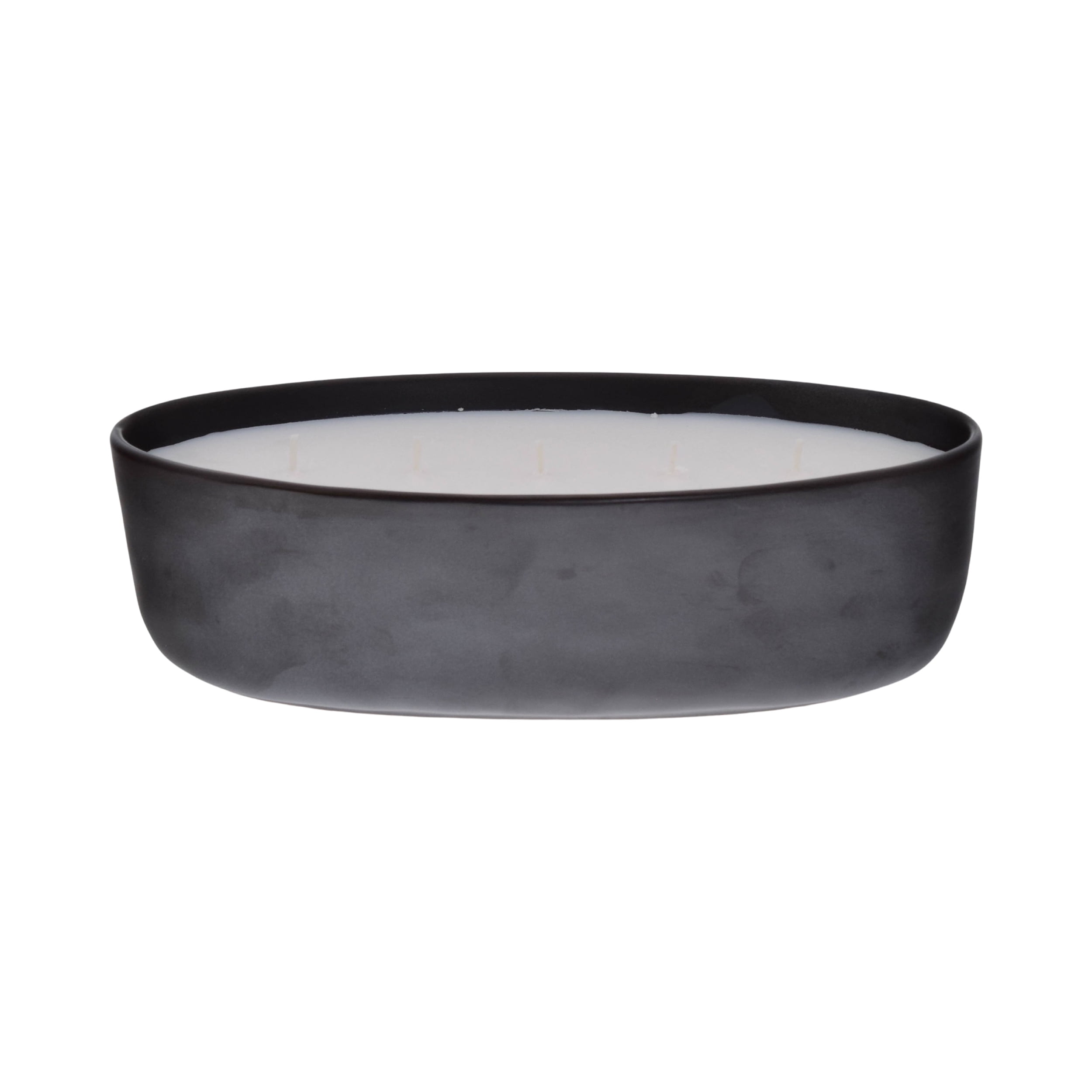 Better Homes and Gardens 5-Wick 40.5 oz Ceramic Candle, Warm Leather & Amber, Black