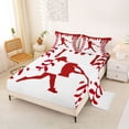 thumbnail image 2 of Erosebridal Red Dripping Baseball Stitch & Hitter Silhouette Graphic Queen Sheet Sets 4 Pieces, Sport Graphic Bed Set for Boys And Girls Kids,Super Cozy Room Decor, 2 of 5