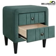 thumbnail image 4 of Bellemave Green Velvet Fabric Upholstered Wooden Nightstand with 2 Drawers for Bedroom, Modern 2-drawer Storage Nightstand with Velvet Upholstery, Easy to Assemble, 4 of 6