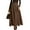 Coffee, variant on High Waist Pleated Maxi Skirt with Belt for Women A Line Long Skirt Flared Hem Casual Loose Fit Flowy Skirt