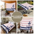 thumbnail image 6 of Anchor Pink Large Tapestry for Bedroom Wall Hanging Tapestry, Modern Navy Blue White Striped Nautical Ceiling Backdrop Tapestries Poster Blanket Wall Decor for Teens Room Living Room Dorm 86" x 104", 6 of 8