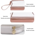 thumbnail image 3 of Bolsa de cosméticos de PU translúcida, bolsa de almacenamiento de cosméticos portátil a la moda, bolsa de lavado de viaje de gran capacidad, 3 of 5