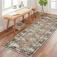 thumbnail image 3 of Garvee 2x6 Vintage Runner Rugs Washable Rug for Hallway, Non Slip Non Shedding Soft Indoor Carpet, Retro Oriental Floral Print Rugs for Entryway Laundry Room Bedroom, Pink, 3 of 7