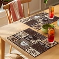 thumbnail image 4 of Coffee Time Cotton Linen Placemats Set of 2, Retro Coffee Beans Dark Brown Patchwork Washable Table Place Mats Heat Insulating Placemat for Dining Room Kitchen Daily Use 13 x 19 Inch, 4 of 9