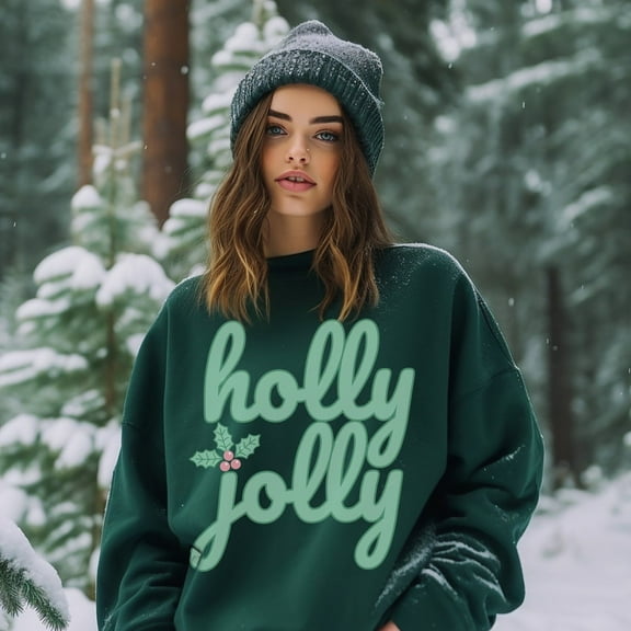 Holly Jolly Sweatshirt, Shirt, Womens sweatshirt, Shirt, Apparel, , Crewneck Tshirt All Size S-5XL