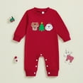 thumbnail image 2 of FYDUU Baby Christmas Outfit Baby Boy Girl Romper Jumpsuit Santa Claus Embroidery Long Sleeve Playsuit Cute Red One-Piece Jumpsuits 3-6 Months, 2 of 7
