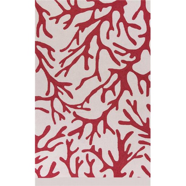 HomeRoots 353945 3 ft. 3 in. x 5 ft. 3 in. Polyester Ivory & Rust Area Rug