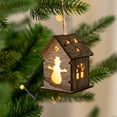 thumbnail image 4 of VOTRUDI Snowflakes Ornaments for Christmas Decoration,Glowing Wooden House Pendant for Creative Christmas Tree Decoration with Snowman, Elks and Snowflake Lighting.,Brown, 4 of 6
