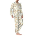thumbnail image 2 of Fuzoiu Floral1 Print Men's Long-Sleeved Pajama,Lounge Button Down Nightwear,Mens Notch Collar Pajama Set -X-Large, 2 of 7