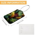 thumbnail image 5 of Luggage Tag, Travel Tags, Handbag Tag - Square PU Leather 2 Pack with Privacy Cover and Stainless Steel Ring - Suitable for Travel, Backpack, Handbag [Amazon Approved] Tropical Leaves, 5 of 7