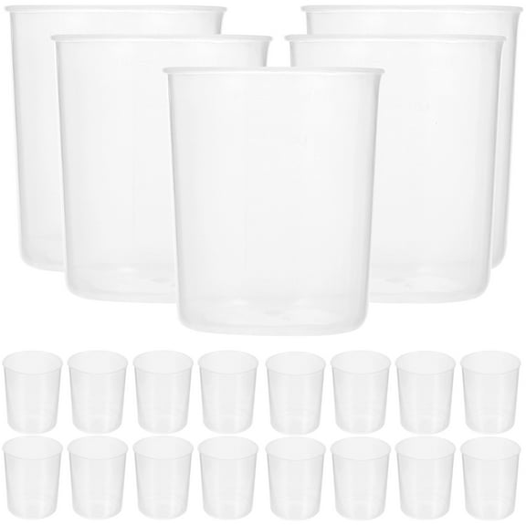 50 Pcs Graduated Measuring Cup Clear Plastic Containers Resin Cups for Drinks Cylinder Water Holder