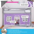 thumbnail image 2 of Max & Lily Loft Bed, Low Solid Wood Twin Loft Bunk Beds for Kids with Ladder and Curtain, 2 of 10
