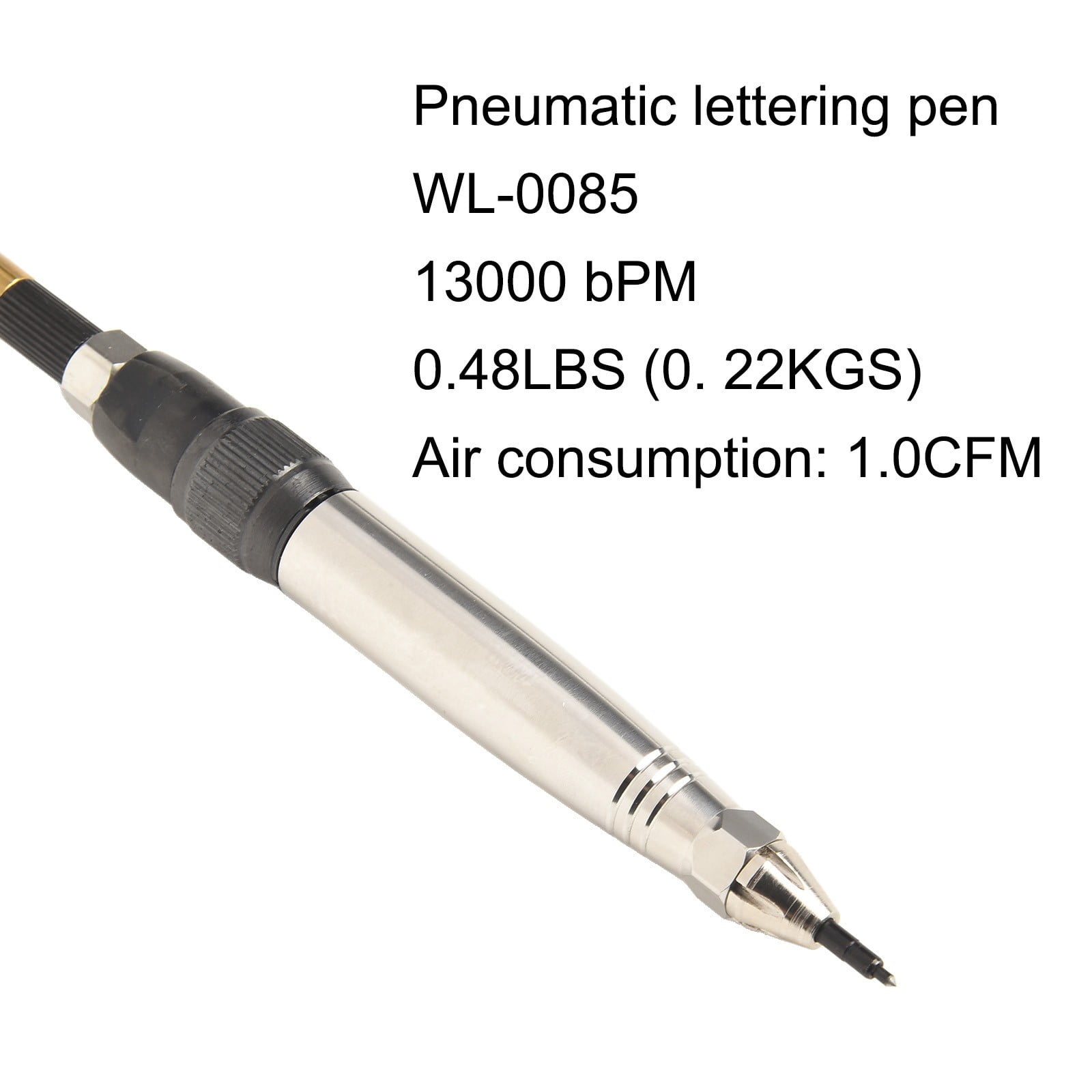 Pneumatic Air Scribe Engraving Pen Pencil Style Lettering Tool Kit 0.25inch Hose