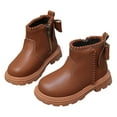 thumbnail image 4 of CAICJ98 Toddler Ankle Boots for Girls Low Heel Side Zipper Booties Fall Winter Girls' Boots (Toddler/Little Kid),13.5, 4 of 6