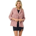 thumbnail image 5 of MixMatchy Women's Roll Up Sleeve Buttonless Stretchy Open Blazer, 5 of 7