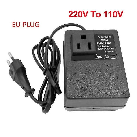 200w Voltage Converter 220v To 110v Step Down Transformer Voltage Converter Travel Adapter Eu Plug Inverter