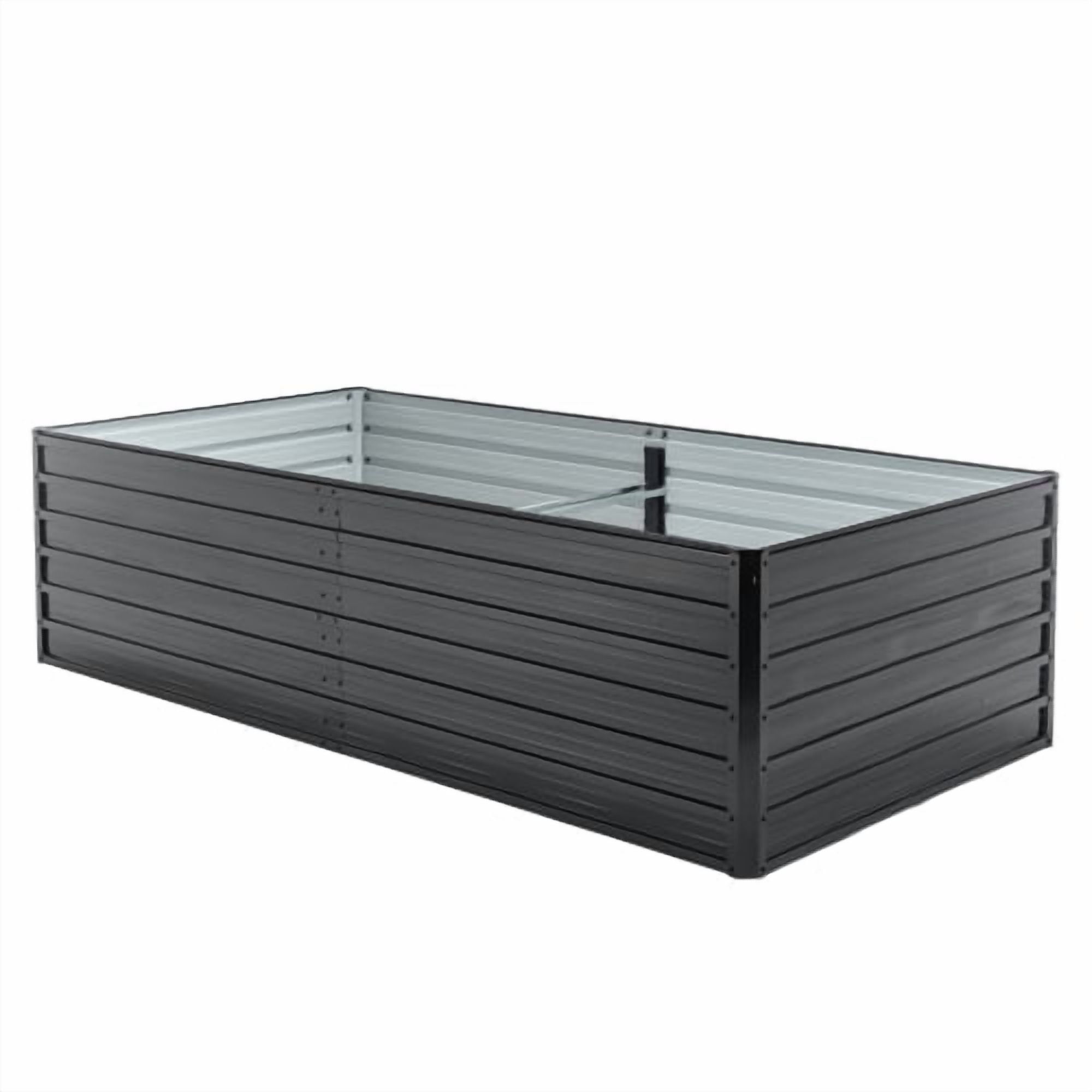 8x4x2 FT Metal Raised Garden Bed Outdoor Galvanized Raised Garden Bed Kit,Vegetable Boxes-Rectangle Metal Flower Box,Large Planter Raised Beds Outdoor Garden for Planting,Fruit,Herb-Black