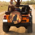thumbnail image 3 of KAKALAD Black Cat Halloween Pumpkins 03 Tire Cover Universal Durable Waterproof Car Vehicle Tools Accessories Buckle 15” Inch, 3 of 6