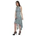 thumbnail image 4 of Moomaya Printed High-Low Style Sleeveless Dress For Women With Halter Neck, 4 of 5