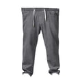 thumbnail image 4 of Mens Baggy Jeans Stretch Denim Wide Leg Trousers Loose Fit Casual Pants Elastic Waisted Denim Pants for Men with Drawstring Streetwear Grey 4XL, 4 of 5