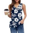 thumbnail image 3 of SAATLERI Women's Loose Fit Hawaiian Print Tank Top V-Neck Sleeveless Shirts Summer Tops Casual Trendy Vacation Wear, 3 of 4