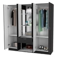 thumbnail image 6 of FM FURNITURE Guajira Modern 6-Door Wood Bedroom Armoire in Black Wenge, 6 of 7