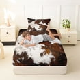 thumbnail image 4 of Erosebridal Cowhide Print Twin Sheet Sets,Rustic Farmhouse Cattle Bedding For Adults 3-Piece, 4 of 6