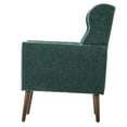 thumbnail image 5 of Accent Chair with Waist Pillow, Modern Chenille Accent Chair with Tapered Wooden Legs, Comfy Armchair for Living Room Reading Room Bedroom, Blackish Green, 5 of 9