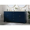 thumbnail image 2 of Elegant Decor Wesley 72" Steel and Solid Wood Double Bathroom Vanity Set in Blue, 2 of 8