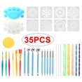 thumbnail image 1 of Kit d'Outils de Pointillage Mandala 35 Pcs, Pochoirs à Roche, Kit d'Outils de Pointillage pour Peinture, Coloriage, Dessin, Dessin, 1 of 8